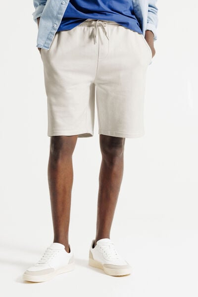 Short en molleton taille &eacute;lastiqu&eacute;e