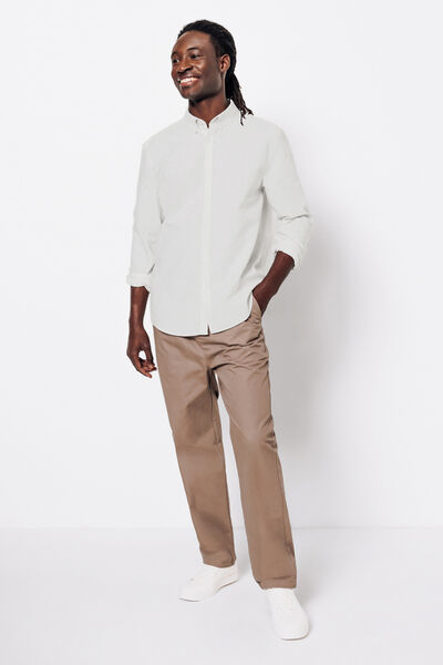Chemise oxford en coton ray&eacute;e