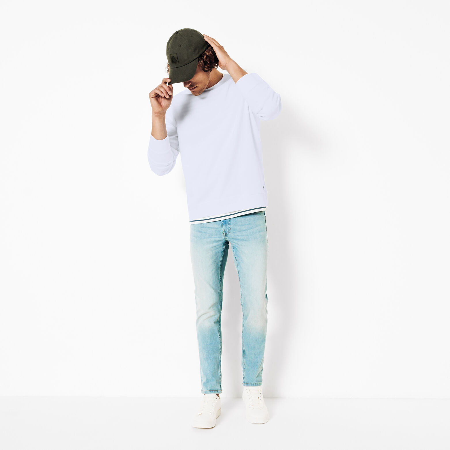 Sweater ronde hals in textuurstof