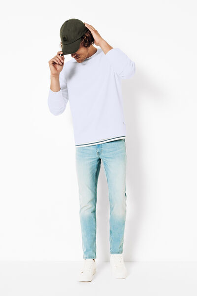 Sweater ronde hals in textuurstof