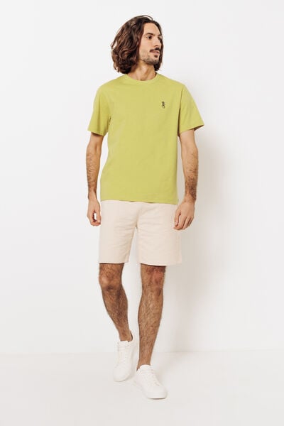 Tee shirt mati&egrave;re flamm&eacute;e broderie poitrine