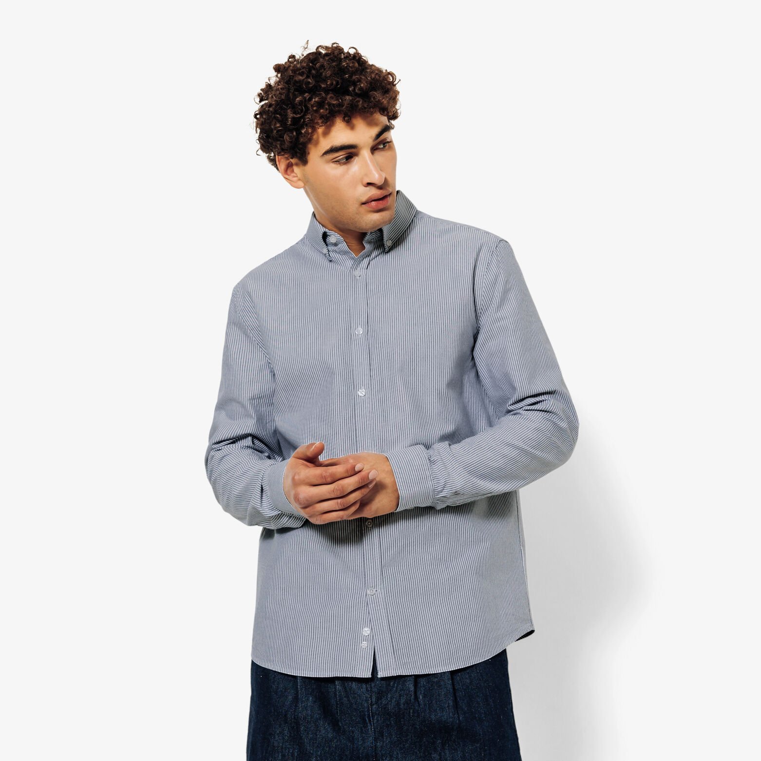 Chemise oxford en coton ray&eacute;e