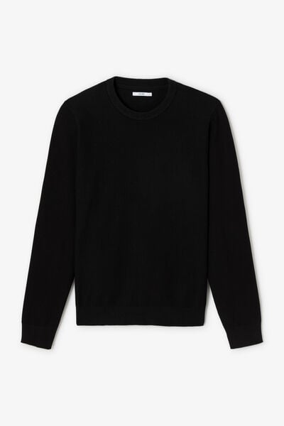 Pull col rond jeux de points fantaisie