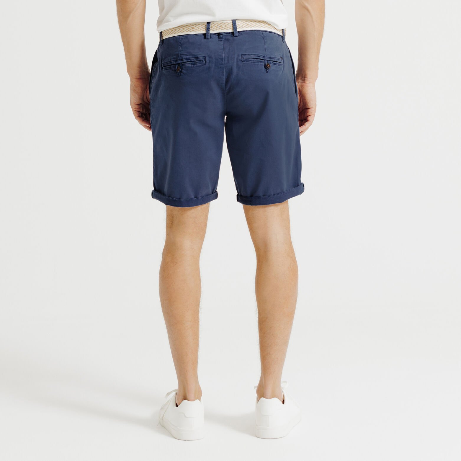 Effen chino short met riem