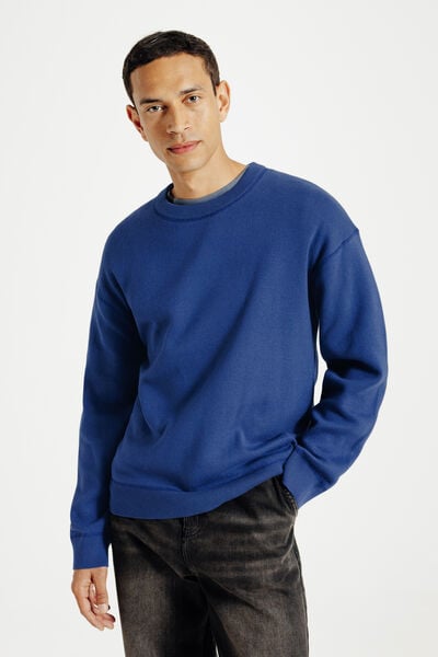 Pull col rond relax tricotage jacquard