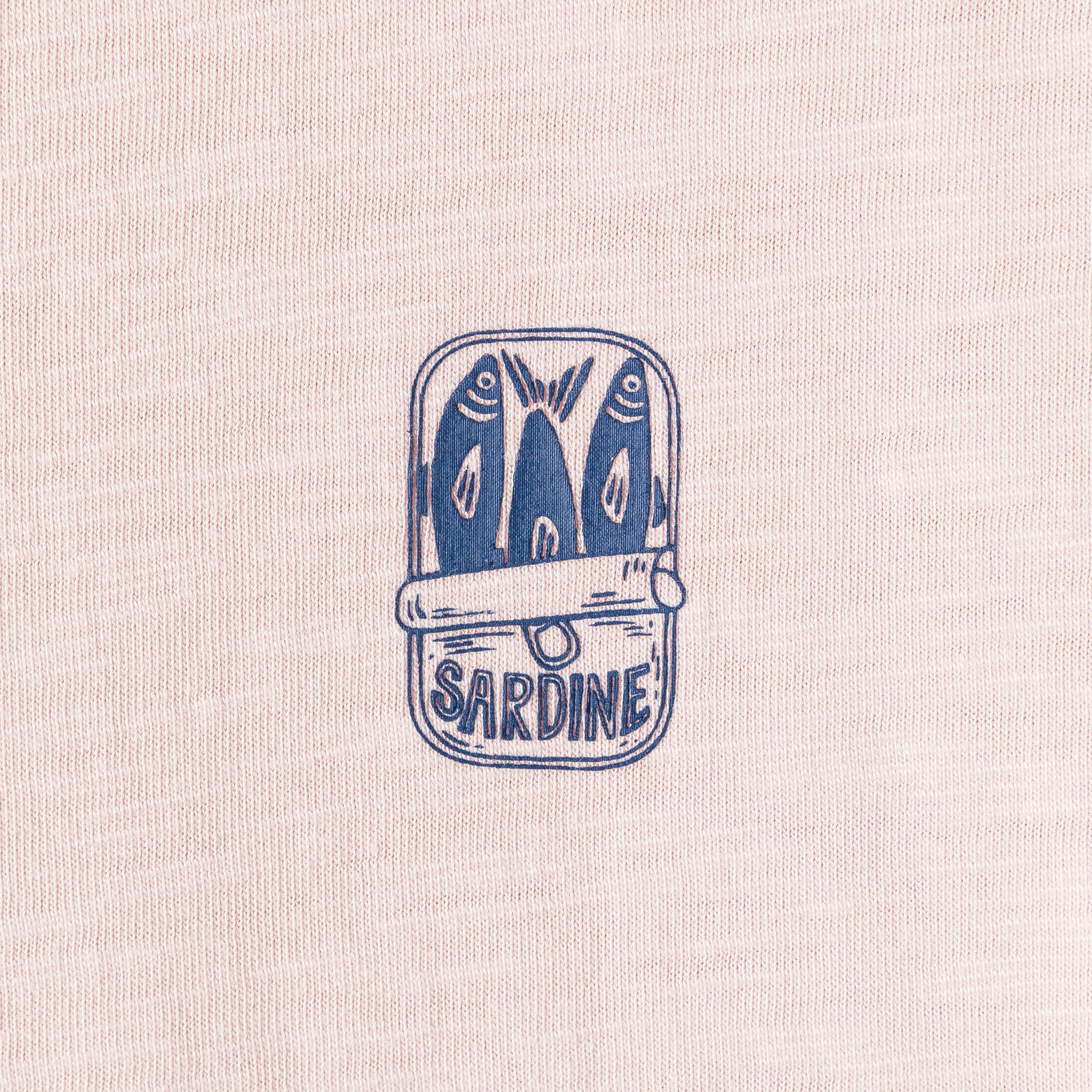 T-shirt in gevlamde stof met borduursel op de bors