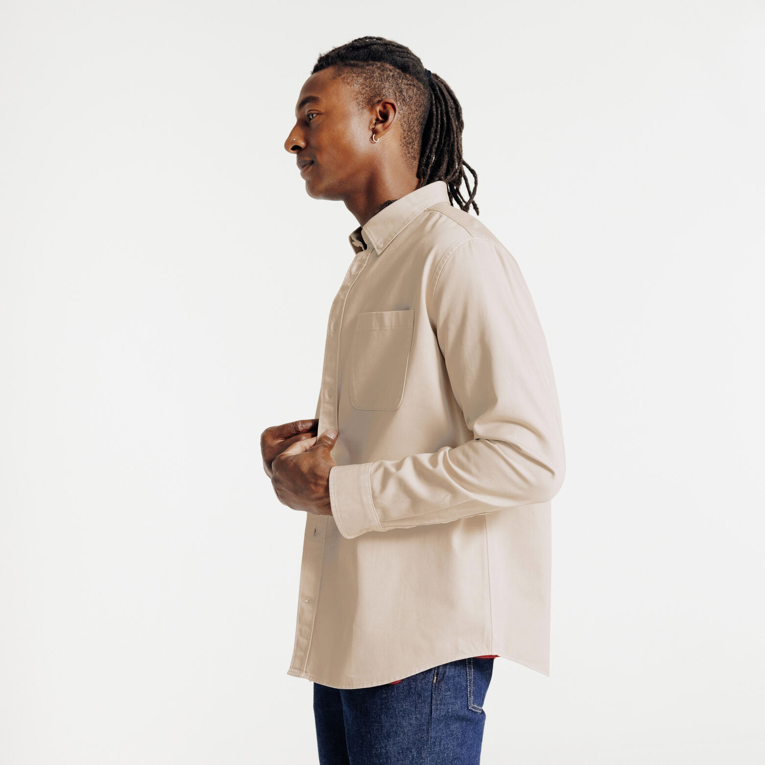 Effen hemd in katoen