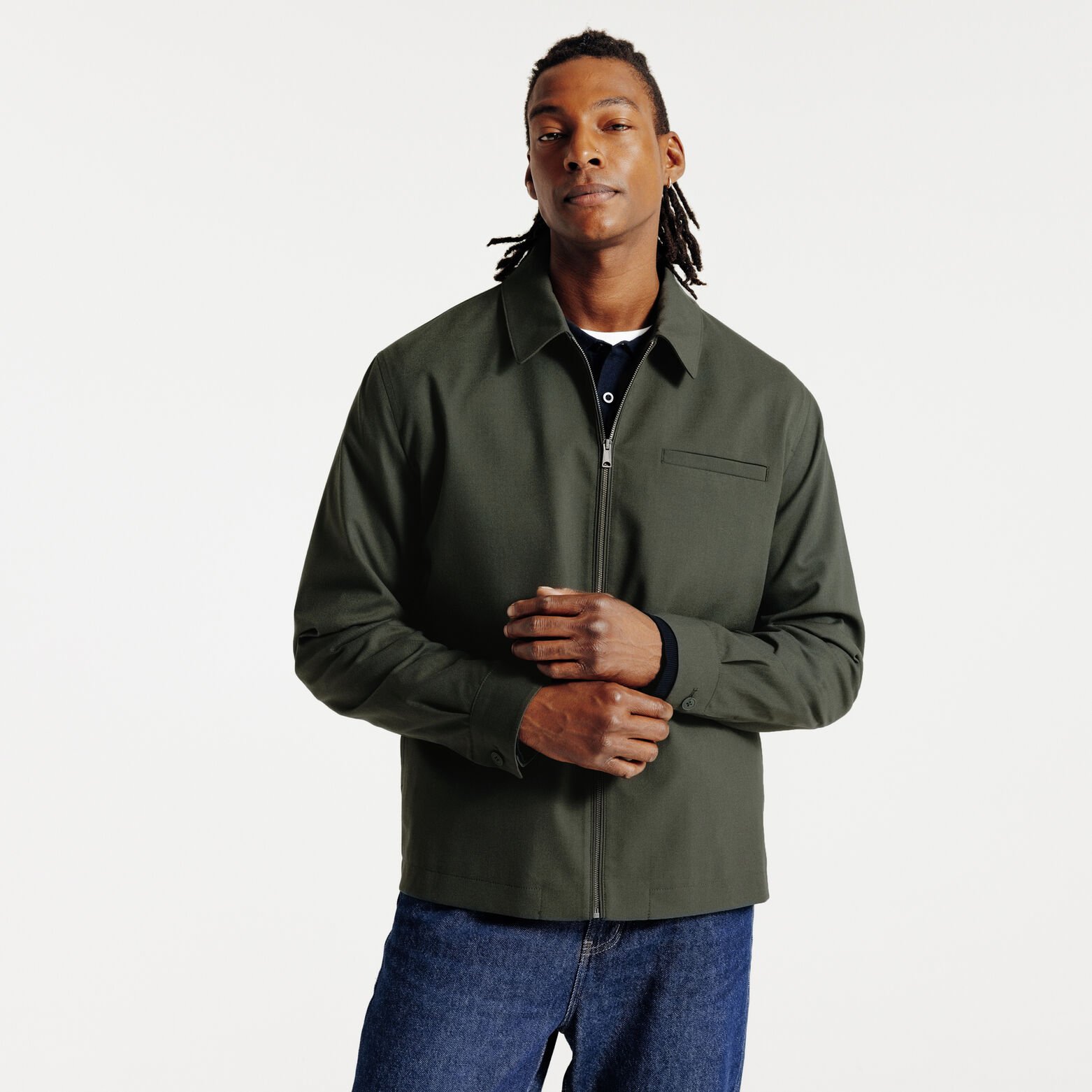 Veste col chemise zipp&eacute;e