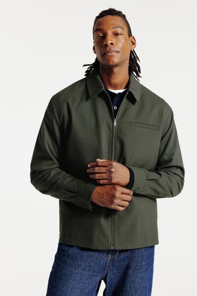 Veste col chemise zipp&eacute;e