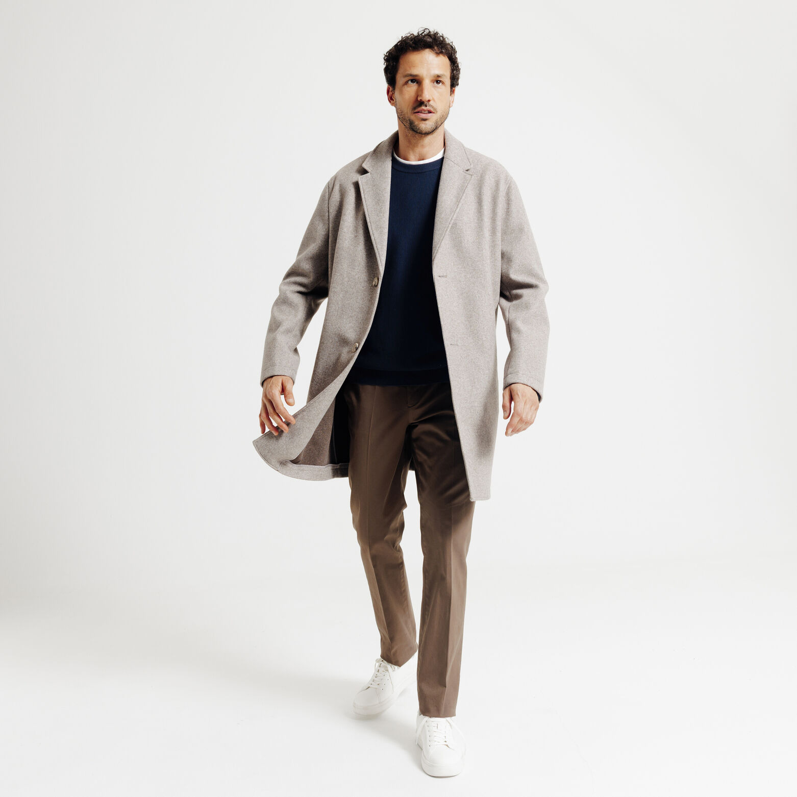 Trui ronde hals in fantasie stekenpatroon