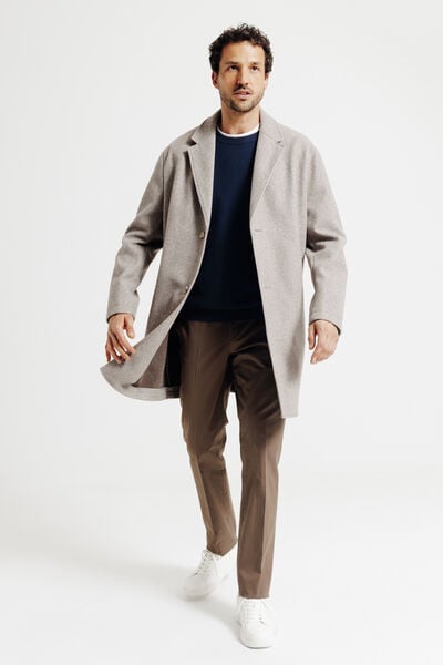 Pull col rond jeux de points fantaisie