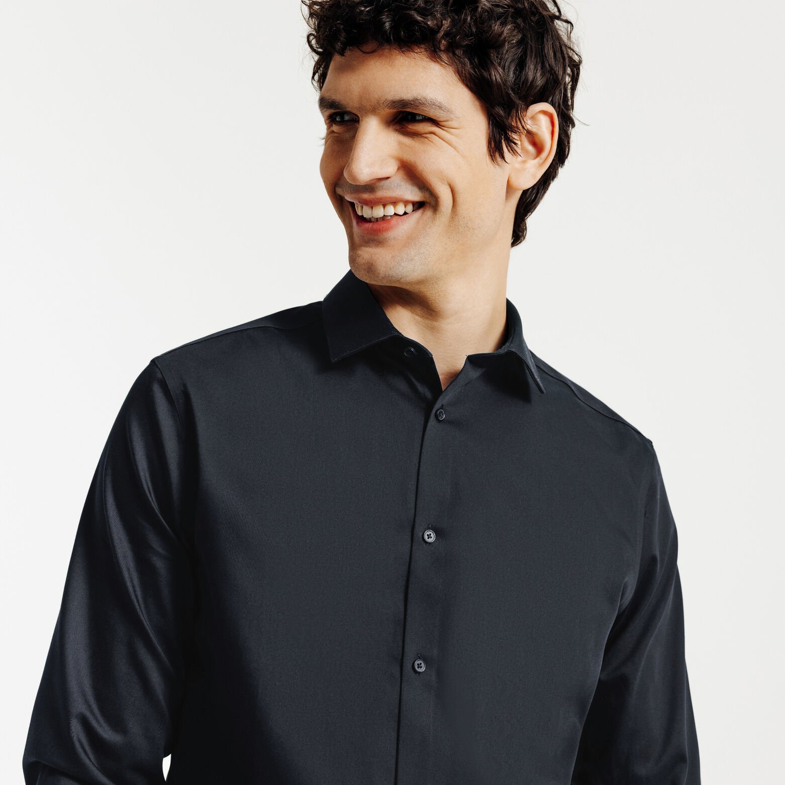 Chemise sans repassage en coton unie slim