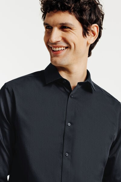 Chemise sans repassage en coton unie slim