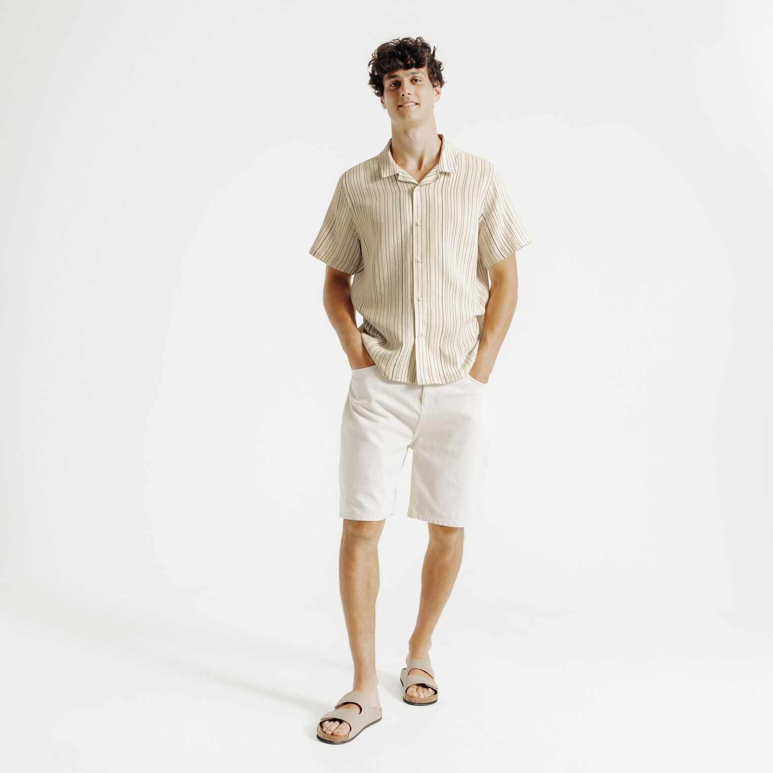 Chemisette en gaze de coton ray&eacute;e