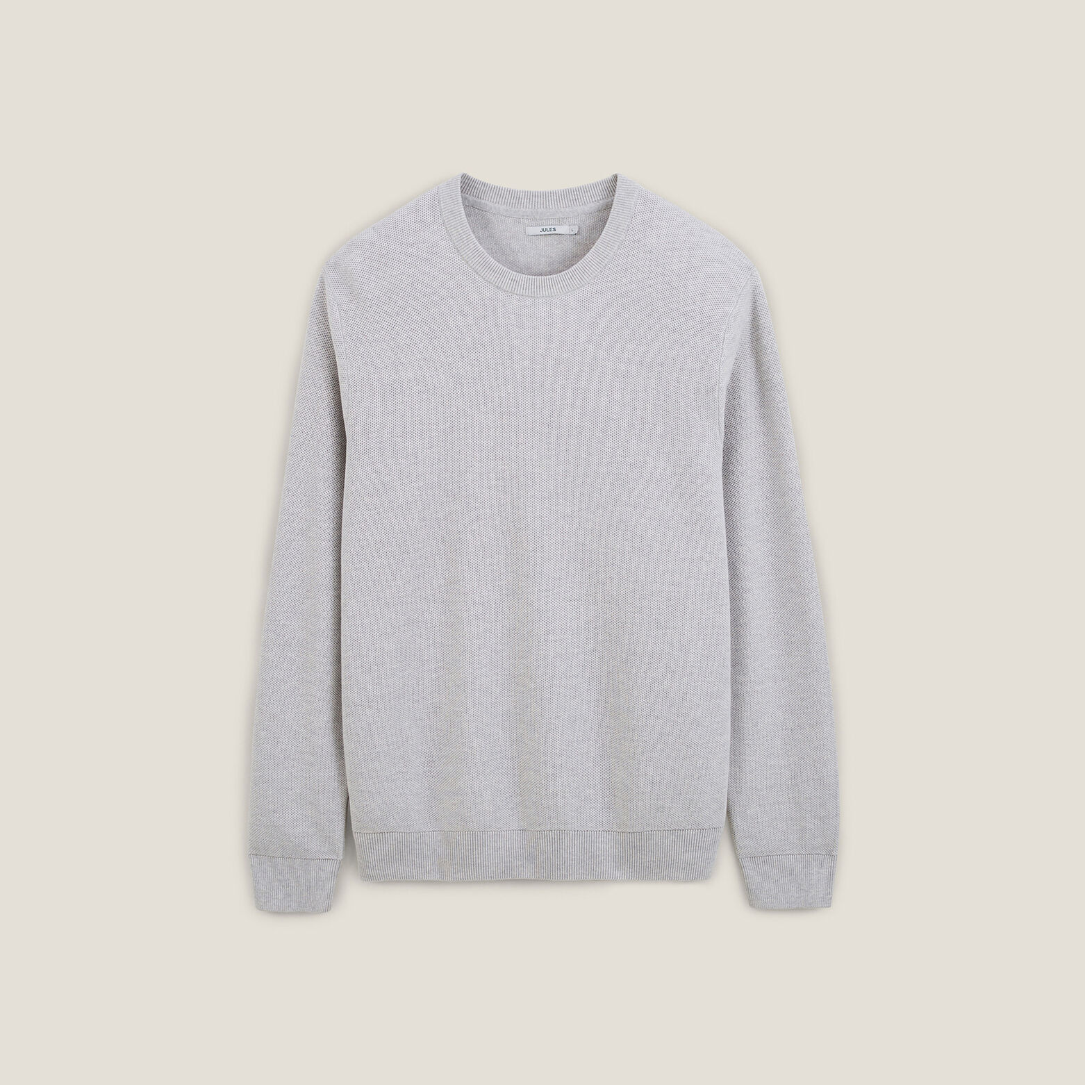 Trui ronde hals, micro honingraat weefpatroon