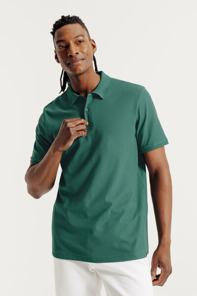 Polo manches courtes piqu&eacute; uni