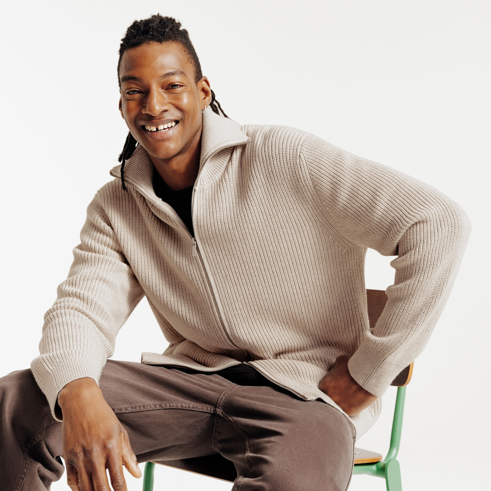 Gilet met rits en truckerskraag