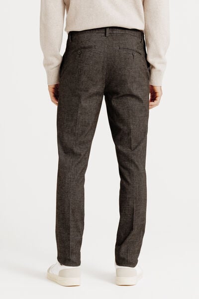 Pantalon chino slim effet flanelle