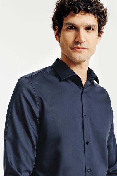 Chemise sans repassage en coton unie slim