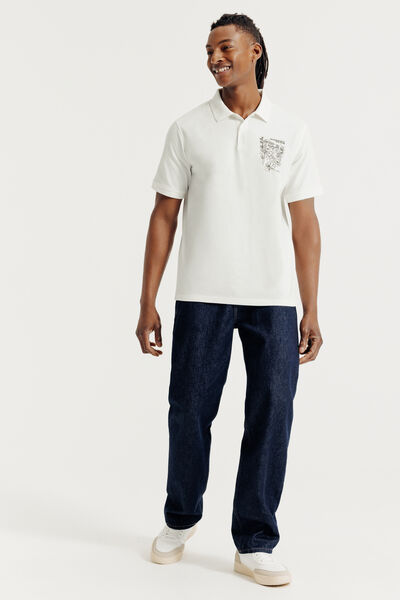 Polo manches courtes imprim&eacute; devant dos