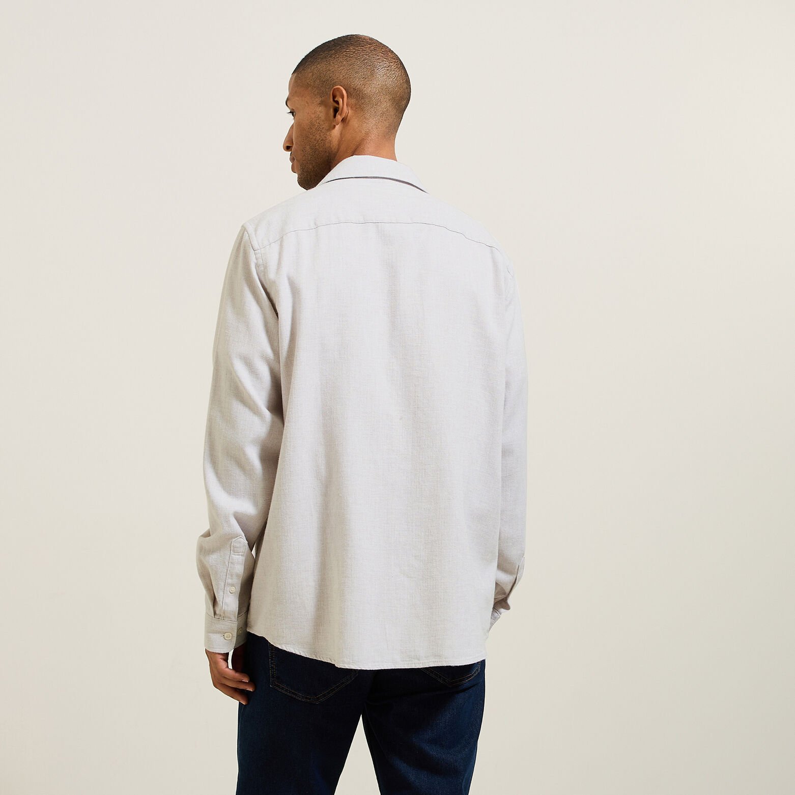 Chemise en coton flanelle col classique