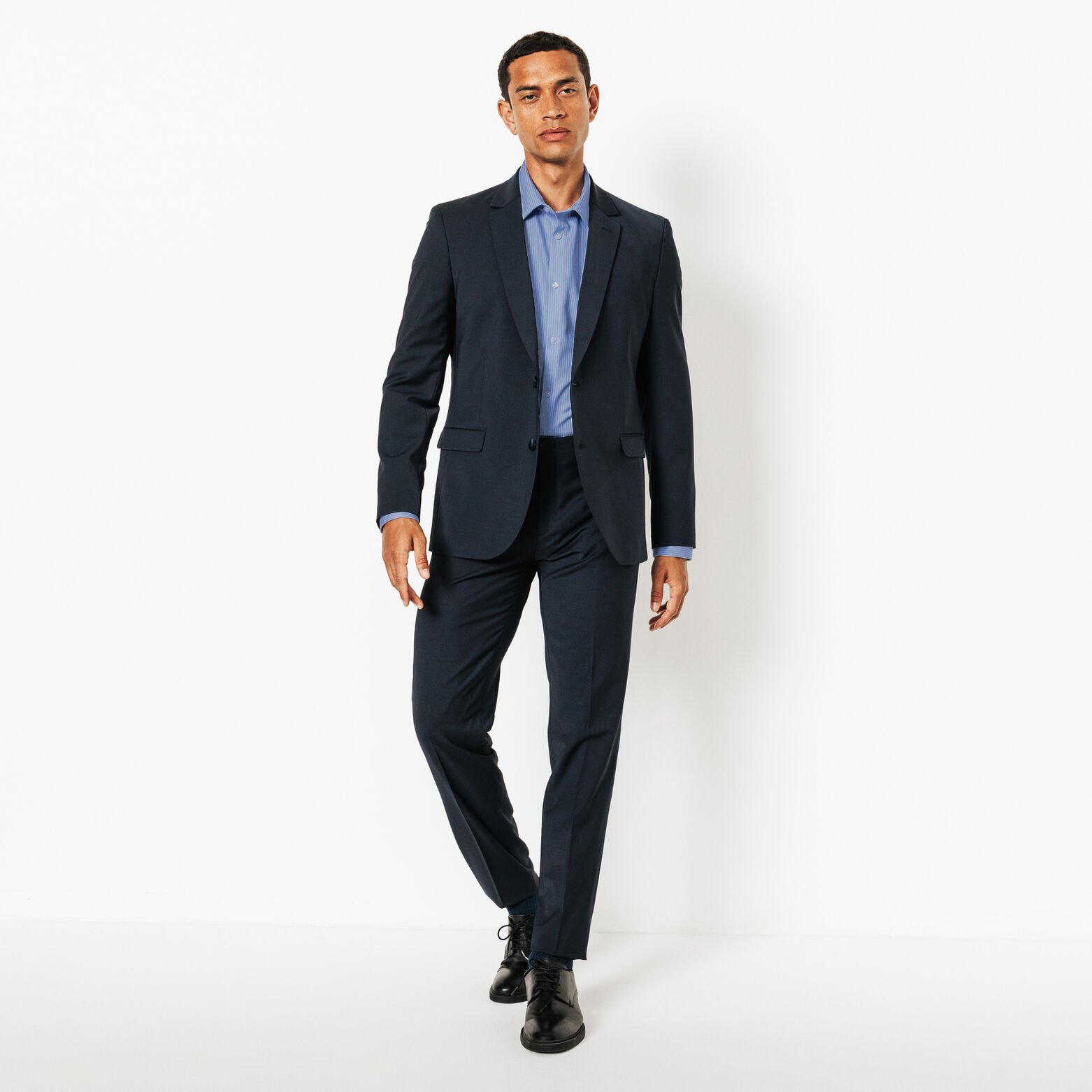 Chemise sans repassage en coton ray&eacute;e regular