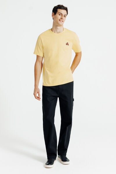 Tee shirt mati&egrave;re flamm&eacute;e broderie poitrine