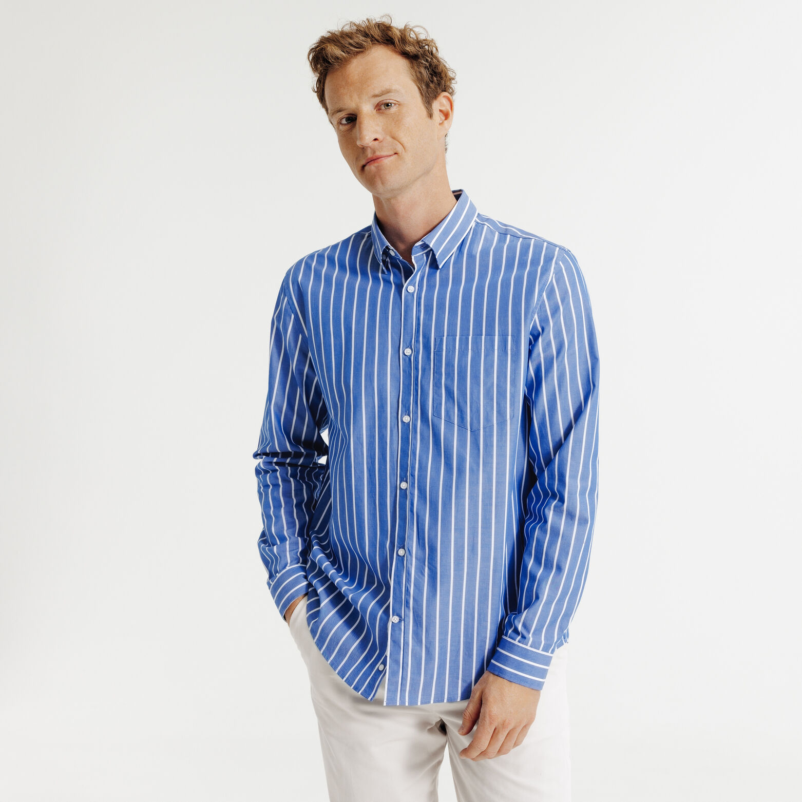 Chemise en coton ray&eacute;e