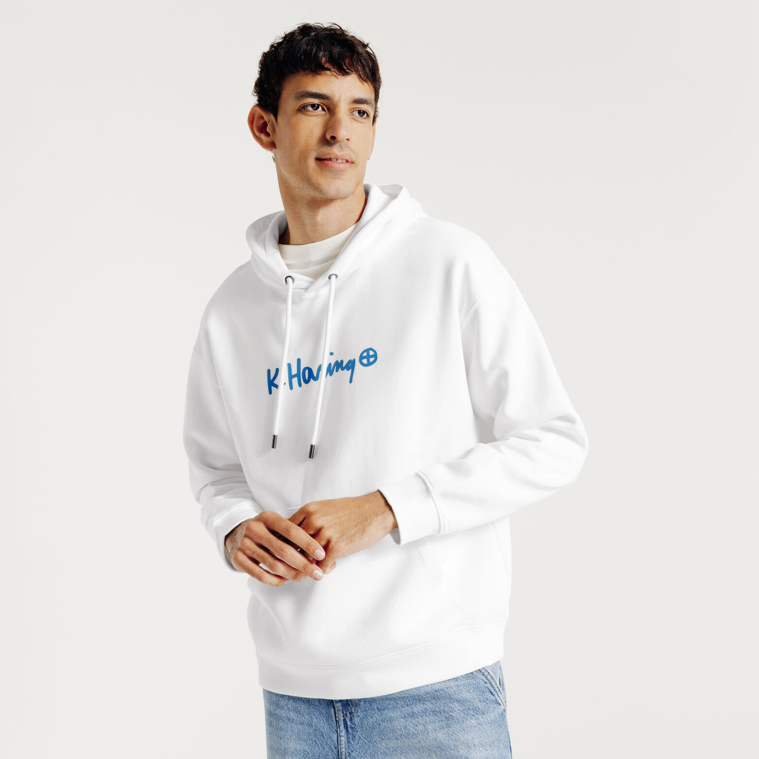 Sweat &agrave; capuche imprim&eacute; licence Keith Haring