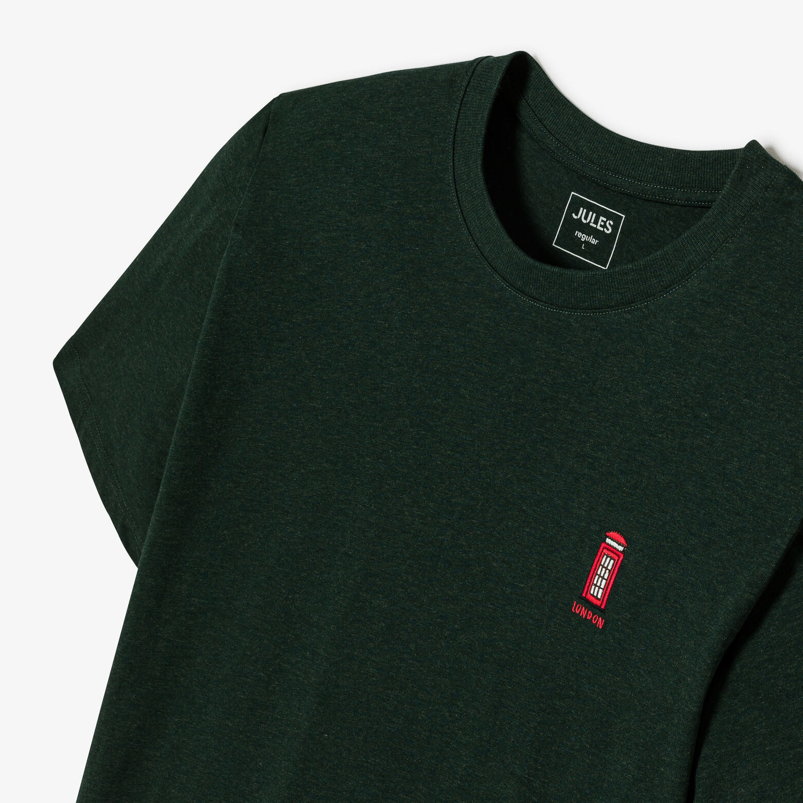 Geborduurd t-shirt ronde hals in gem&ecirc;leerde stof