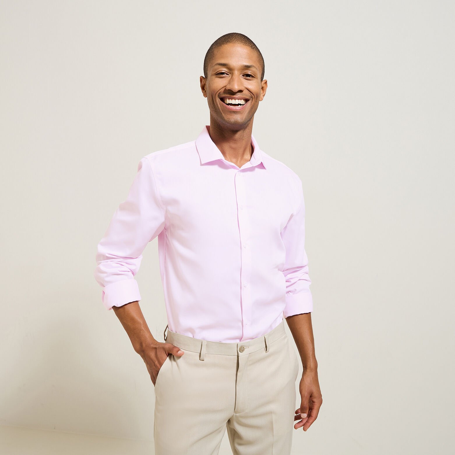 Chemise sans repassage en coton