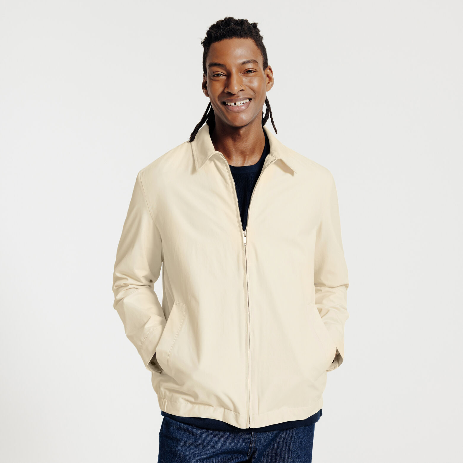 Blouson col chemise zipp&eacute;