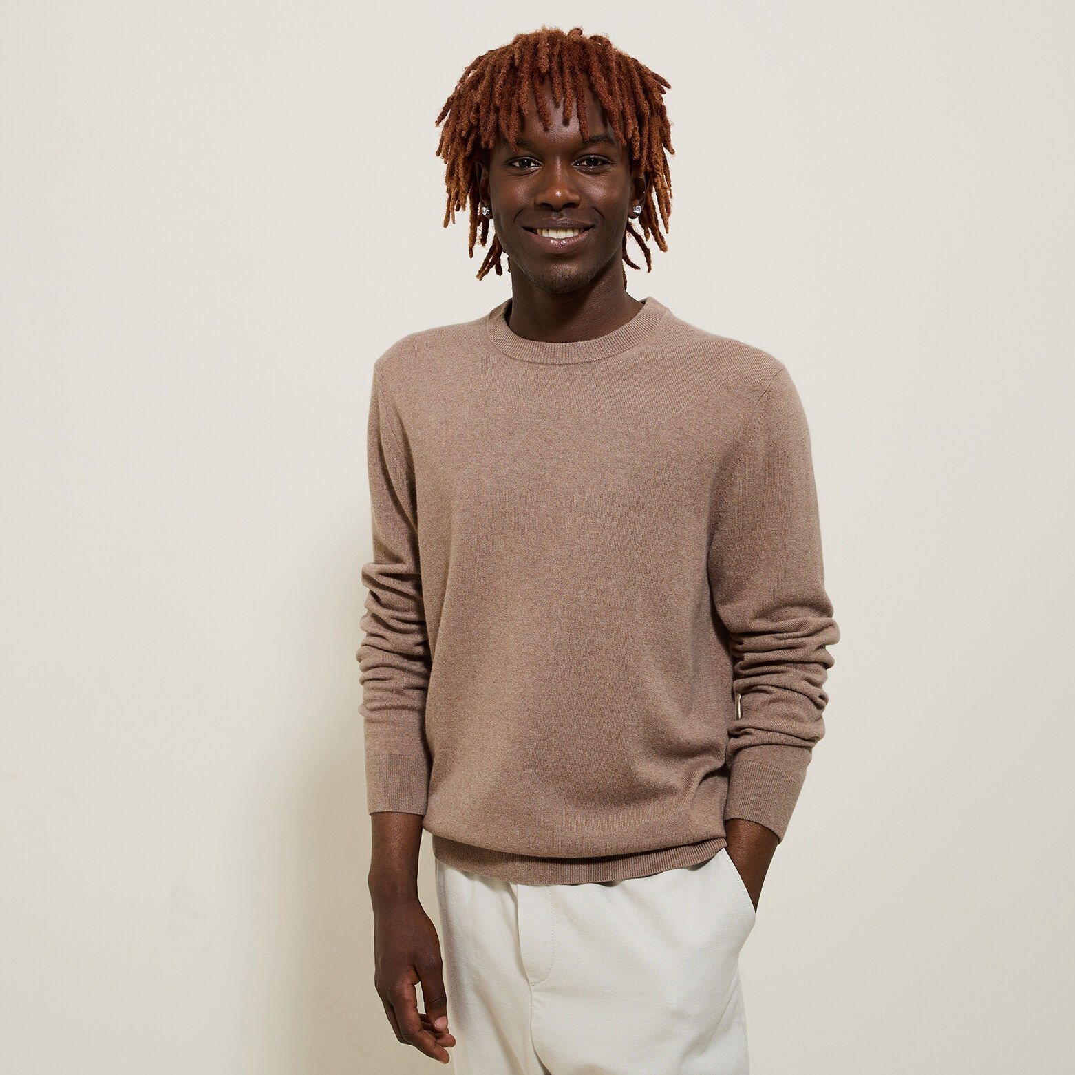 Pull col rond m&eacute;lange m&eacute;rinos cachemire