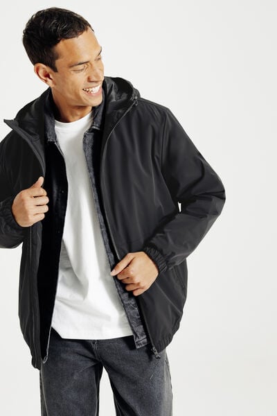 Blouson &agrave; capuche zipp&eacute;