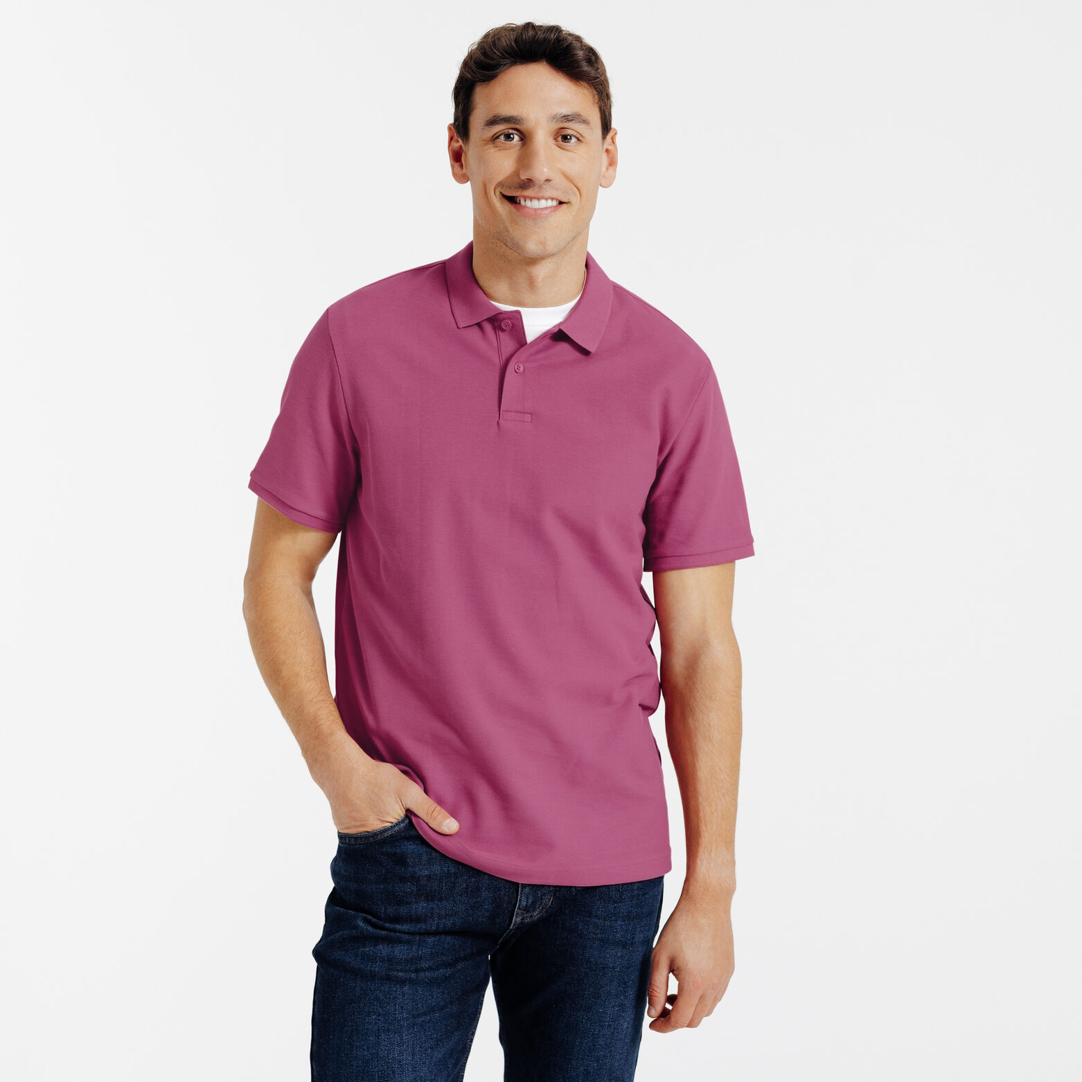 Polo manches courtes piqu&eacute; uni