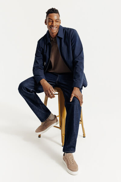 Polo en maille manches courtes col boutonn&eacute;