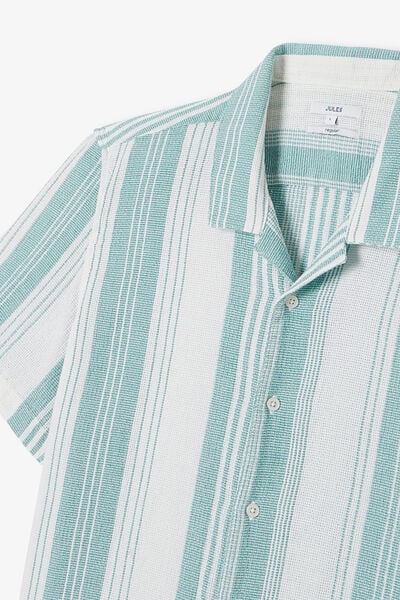 Chemisette en coton mati&egrave;re textur&eacute;e