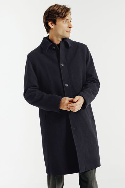 Manteau long col chemise