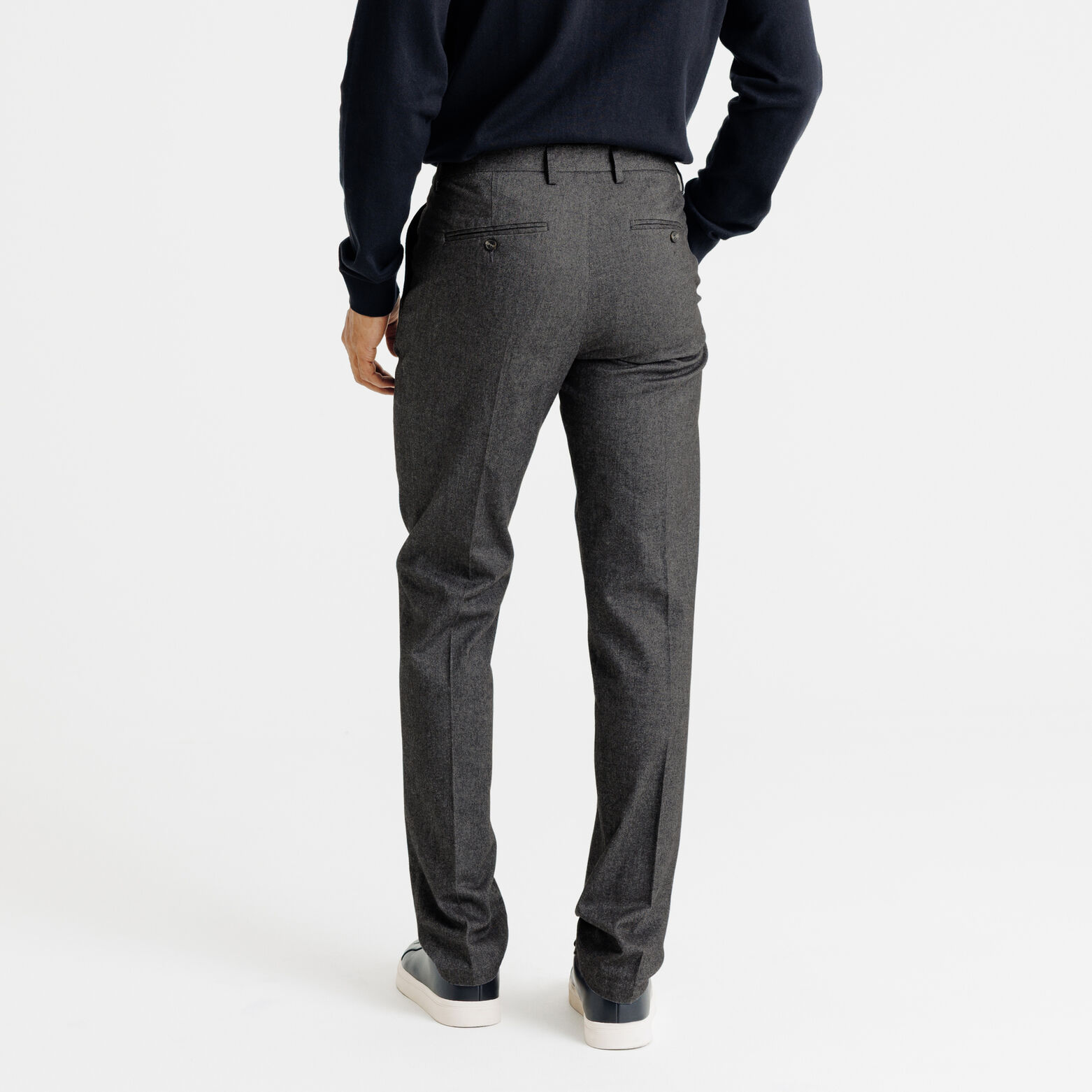 Pantalon chino straight effet flanelle