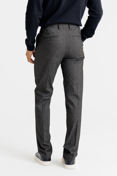 Pantalon chino straight effet flanelle