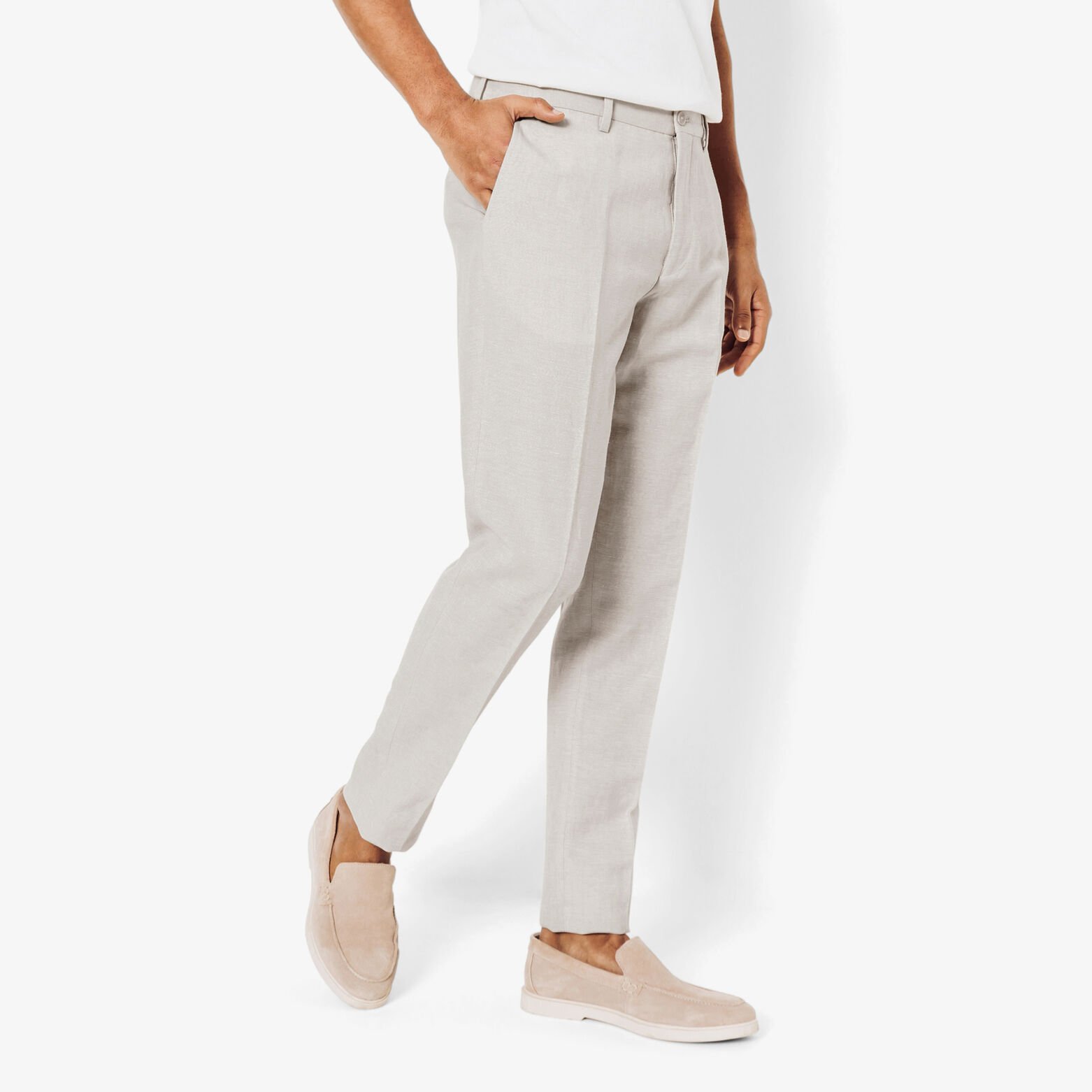 Pantalon de costume contenant du lin
