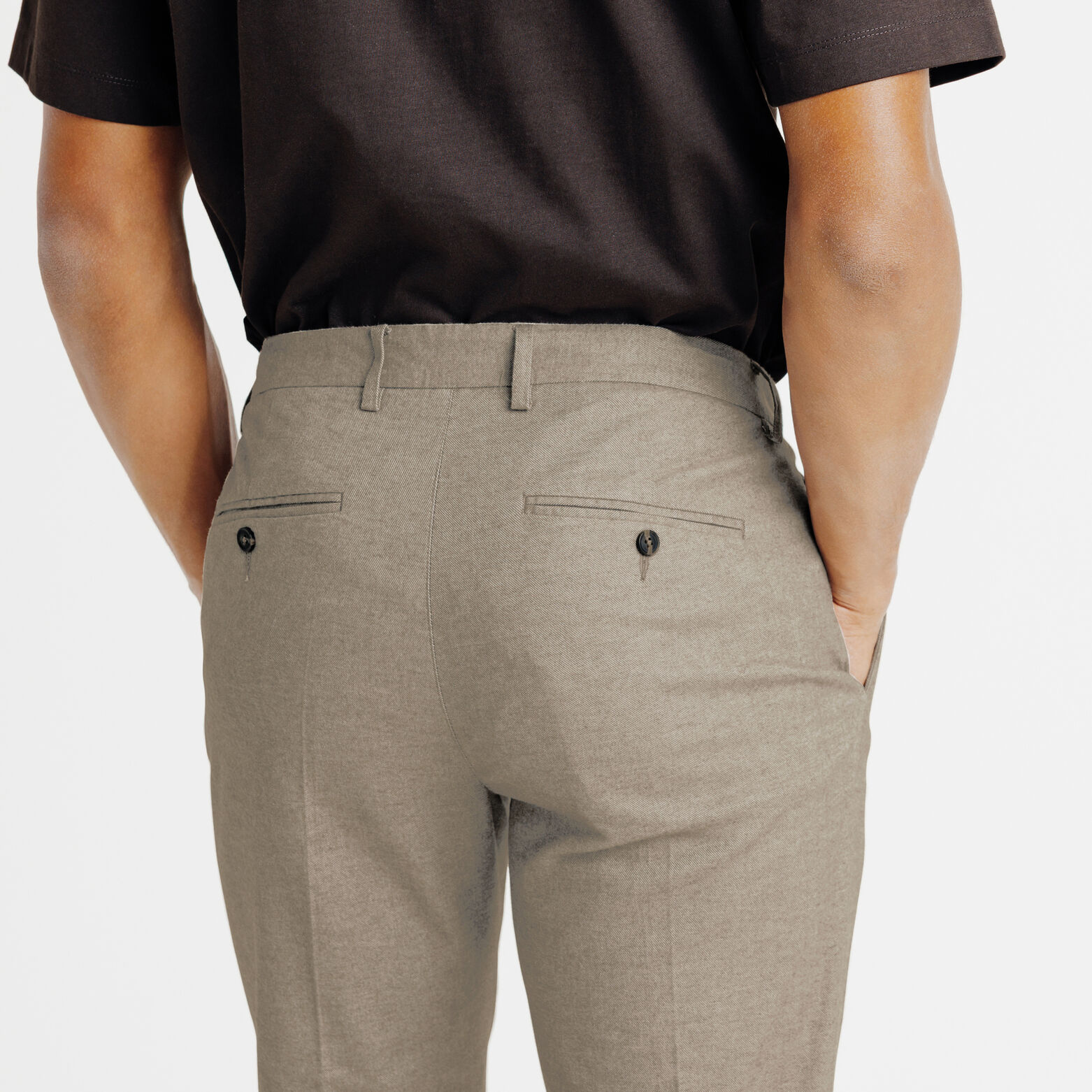 Pantalon chino straight effet flanelle
