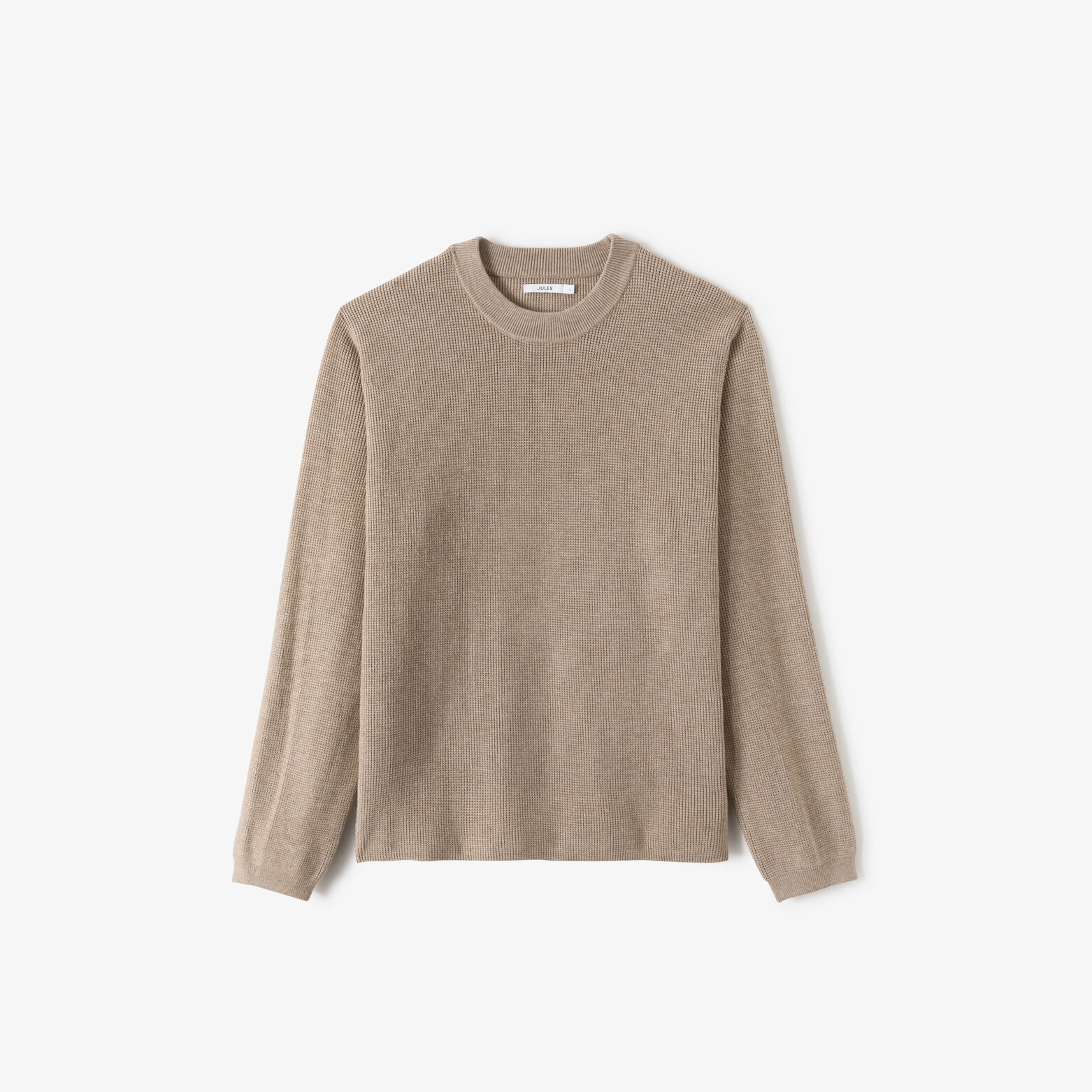 Pull col rond jeux de points fantaisie