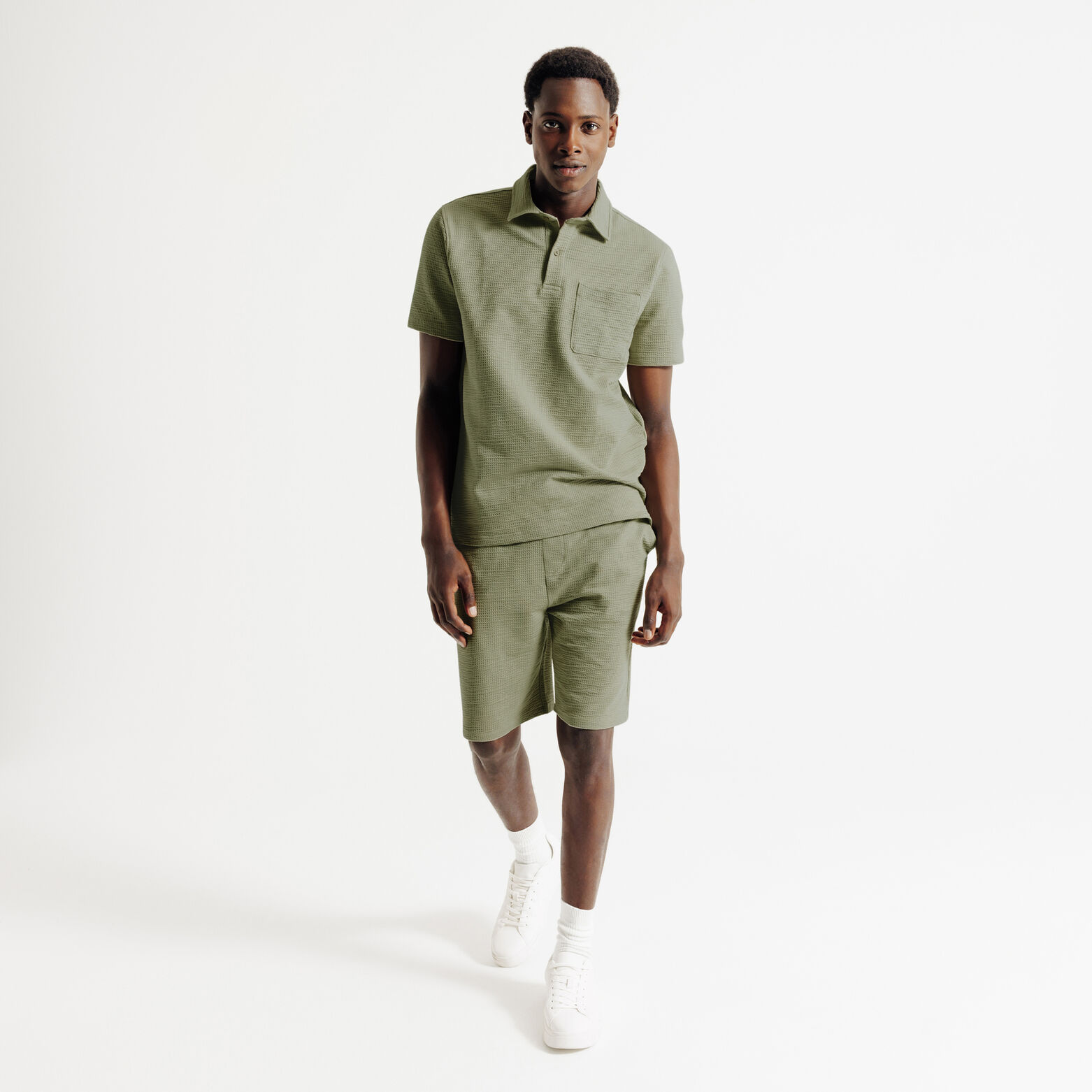 Bermuda en maille seersucker