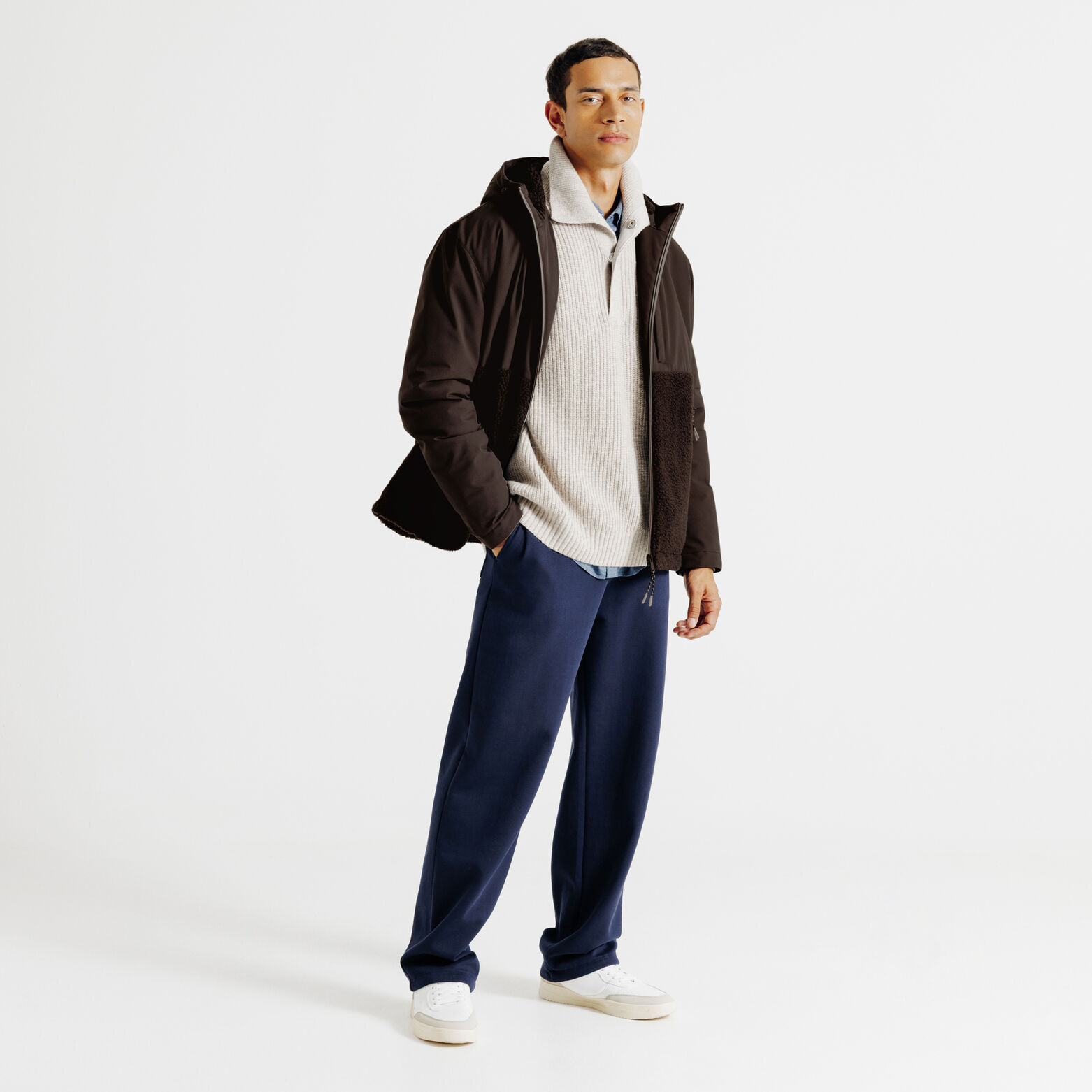 Blouson &agrave; capuche colorblock