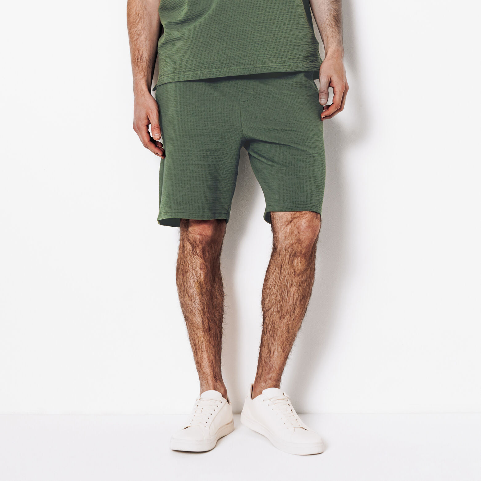 Bermuda en maille seersucker