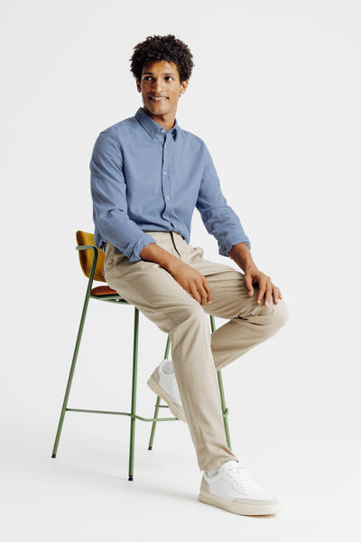 Chemise unie en coton flanelle