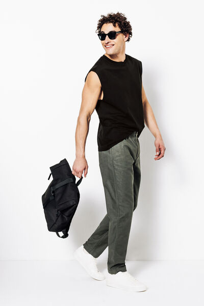 Effen mouwloos hemdje met ronde hals in katoen