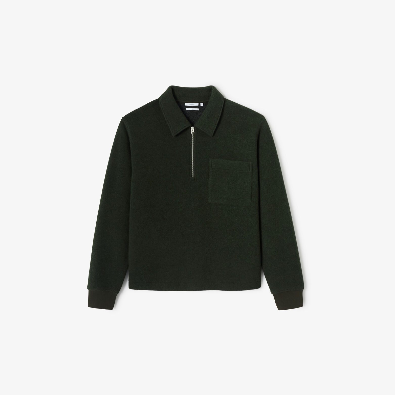 Sweat col polo zipp&eacute; contenant de la laine