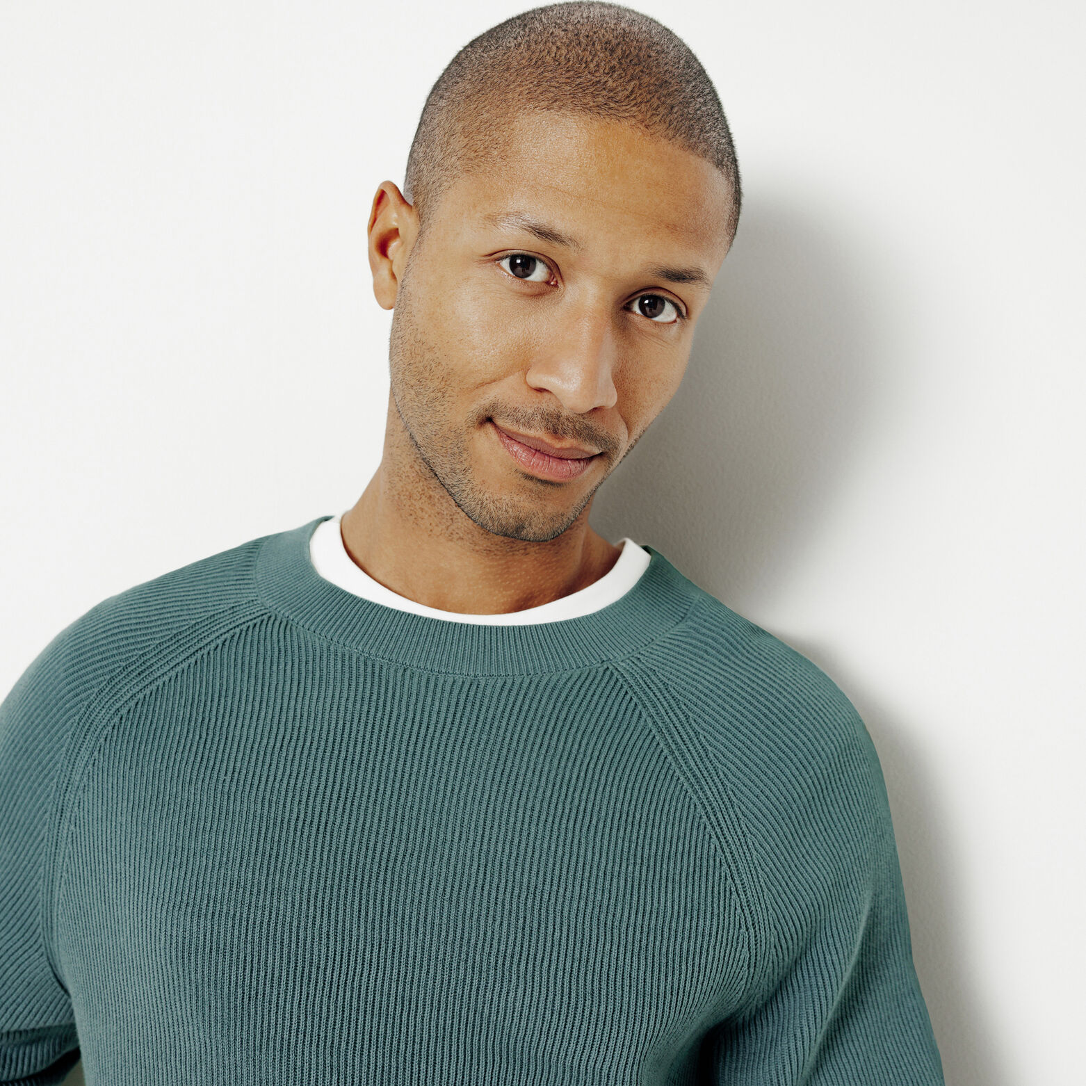 Trui met ronde hals in ribstof